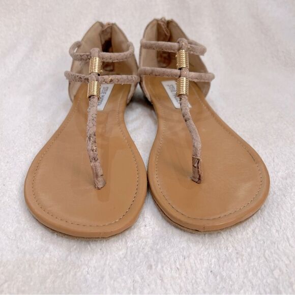 Steve Madden Light Brown and Gold Toned Rantt Sandals Size 6.5 - Picture 5 of 13